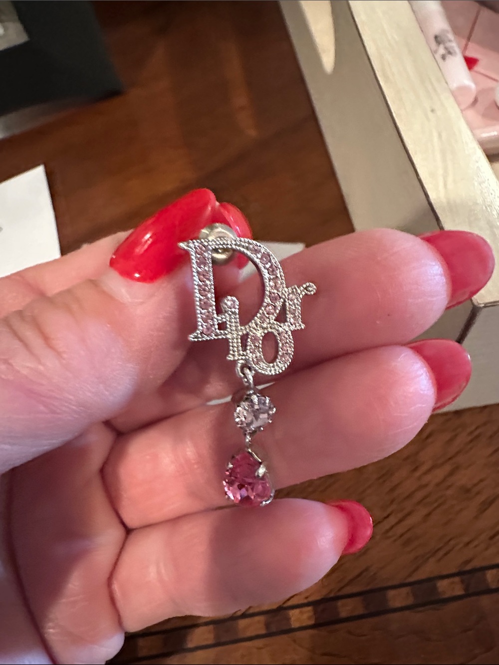 Christian Dior crystal Dior drop earrings - Picture 5 of 5